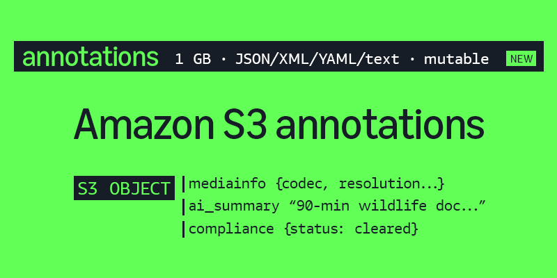Amazon S3 annotations: attach rich, queryable context directly to your objects