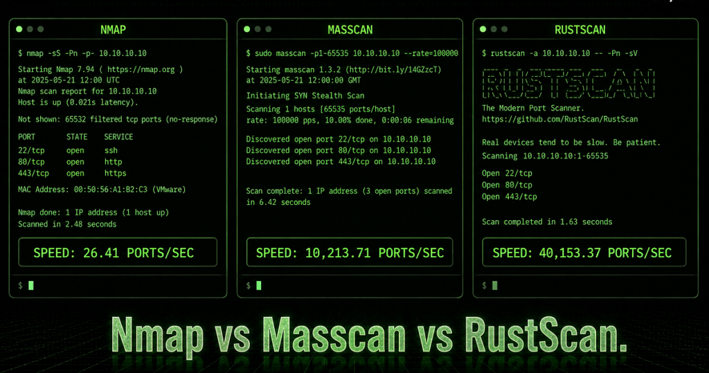 Nmap vs Masscan vs RustScan: Know Your Tools | by Roshan Rajbanshi | Jul, 2026