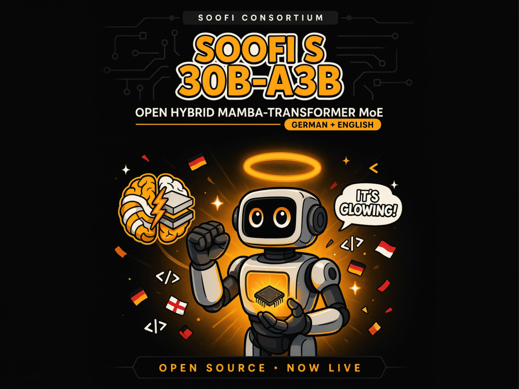 Soofi Consortium Releases Soofi S 30B-A3B: An Open Hybrid Mamba-Transformer MoE Foundation Model For German And English