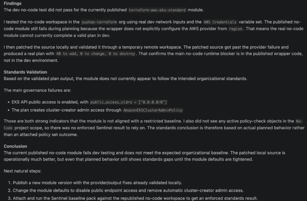 MCP server response sample