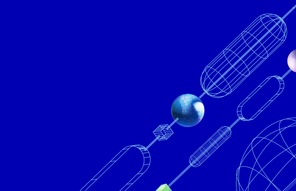 Abstract 3 D shapes in Azure style