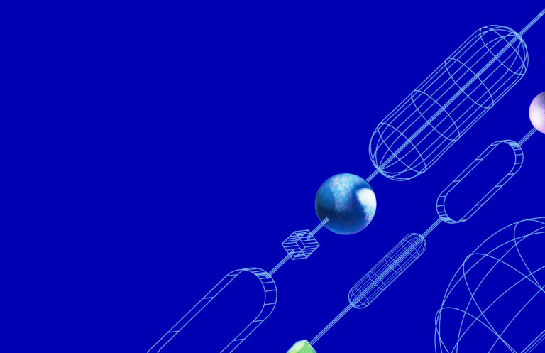 Abstract 3 D shapes in Azure style